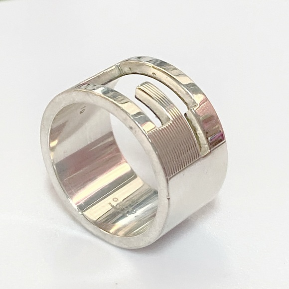 GUCCI Branded G Logo Silver 925 Ring- GREAT CONDITION - Picture 1 of 11